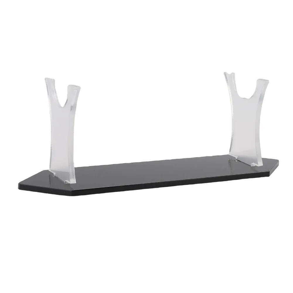 2Pcs Clear Black Desktop Sword Rack Acrylic 24 x 6.5 x 8cm Sword Storage Rack Sword Display Stand For Daggers
