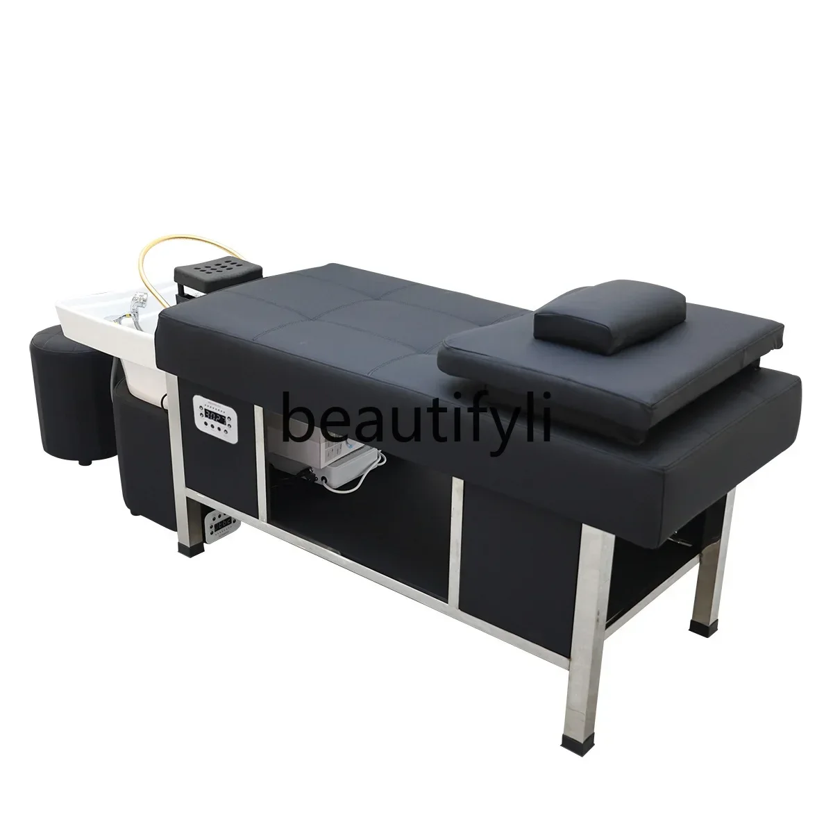 

High-end barber shop water circulation fumigation Thai beauty salon head treatment bed ceramic basin shampoo bed