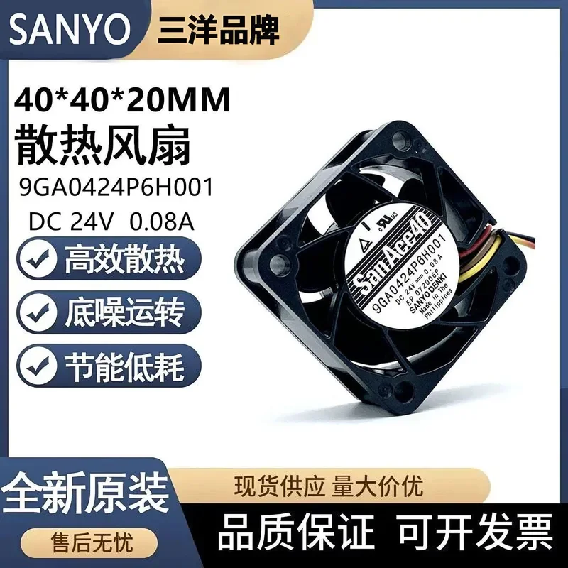 for Sanyo 4CM 9GA0424P6H001 24V 0.08A DC PWM Speed Regulating Cooling Fan New