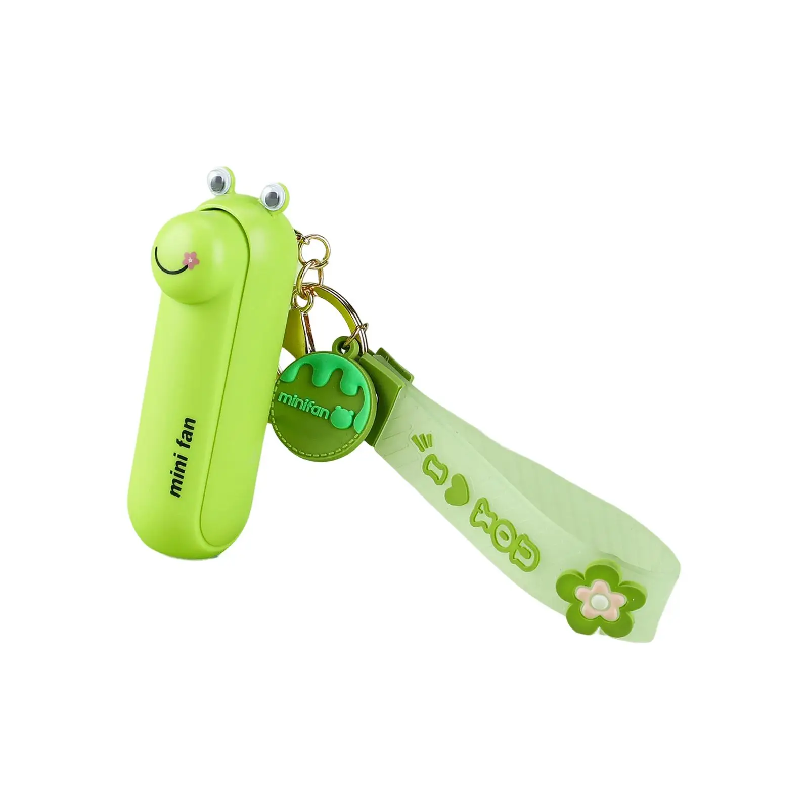 Folding Keychain Fan Mini Portable USB Rechargeable Personal Hand Fan 3 Speeds for Office Trip Camping Party Hiking Lightweight