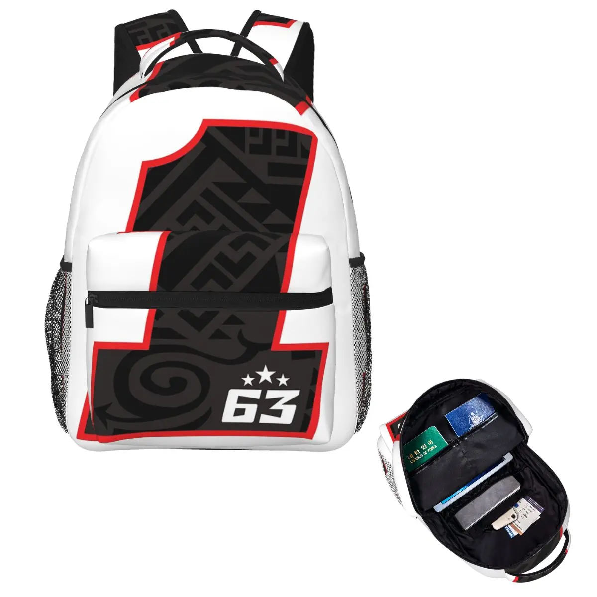 Pecco Bagnaia 63 バックパックホット販売デイパック大容量子供ランドセルスクールバッグショルダーバッグ男性女性のための