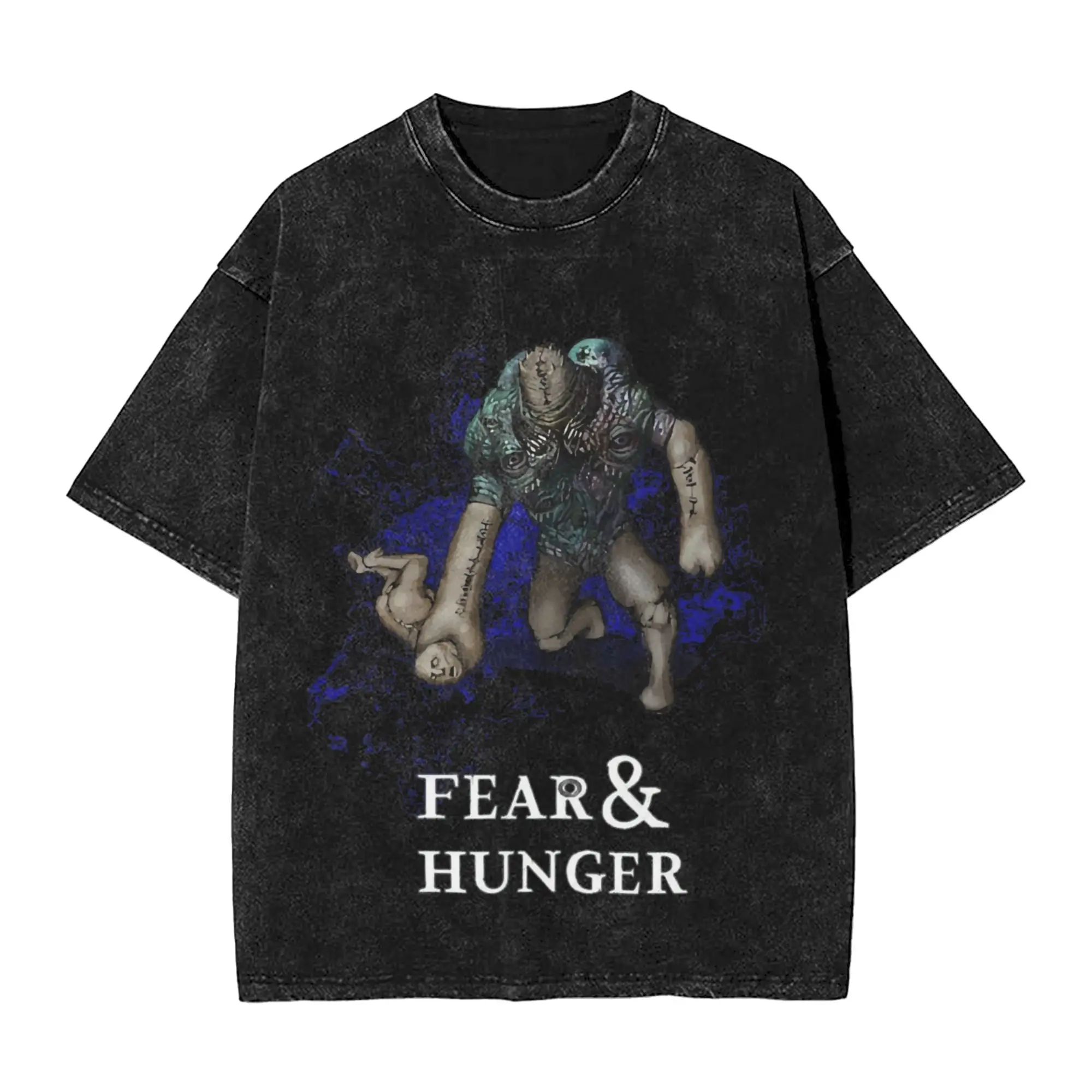 رجل تي شيرت الخوف والجوع Termina غسلها تي شيرت Harajuku الصيف تي شيرت Y2K مضحك بسيط ملابس علوية من القطن هدية عيد ميلاد