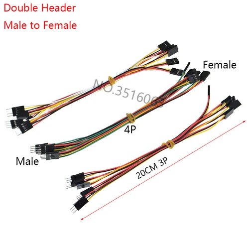 Imagen 2 del producto 10 Uds 10/20/30cm hembra a hembra doble cabezal línea Dupont Cable conector 2,54mm 2/3/4/5/6/7/8/10 P/Pin para Arduino