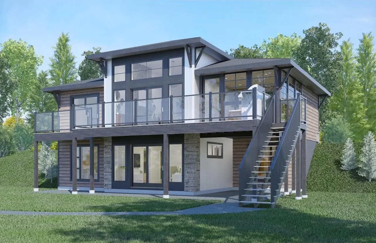 Insulated Two Storey Modular Prefab Home Light Steel Luxury Villa Elevated Balcony for Private Residence Building