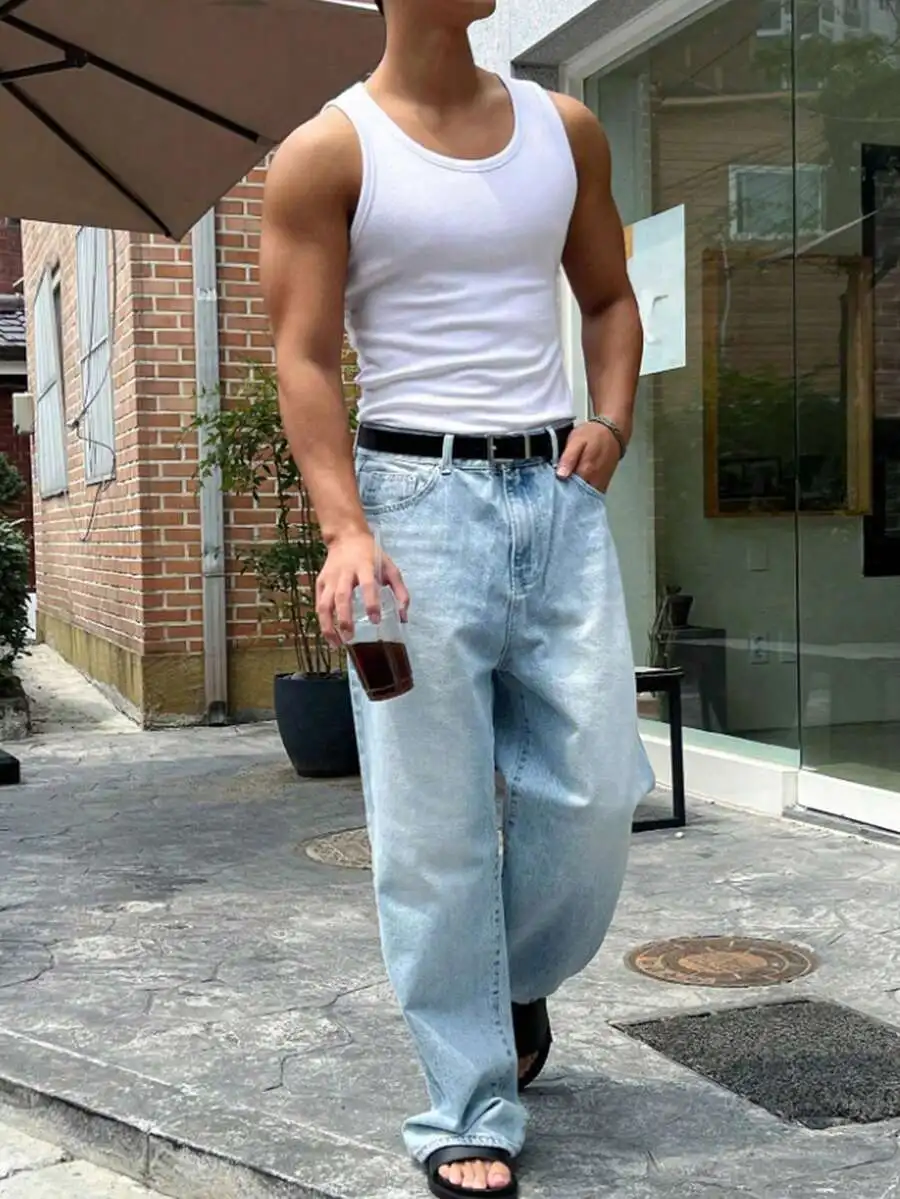 

Men's Lightweight Sleeveless Tank Top - Slim Fit, Soft Cotton Blend, Casual Daily Wear