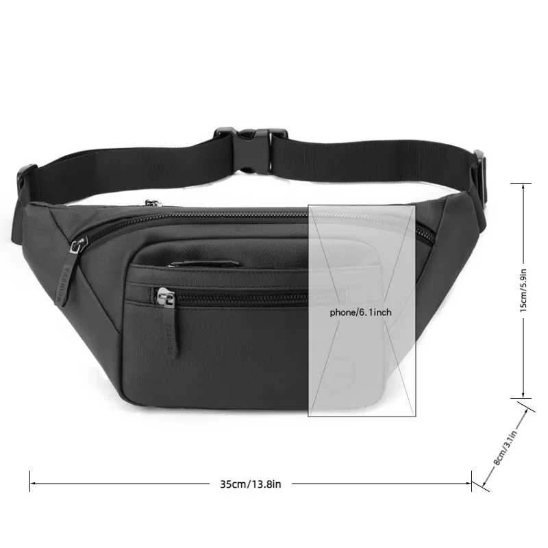 Multifunktionale Herren-Brusttasche, großes Fassungsvermögen, verstellbarer Schultergurt, geeignet für Business, Pendeln, Sport usw