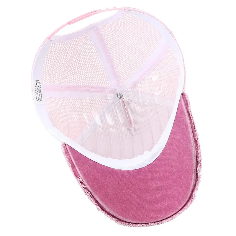 2024 New Summer Women\'s Black White Pink 5 Panel Baseball Cap with Breathable Mesh Trucker Snapback Hats for Men Women Gorros