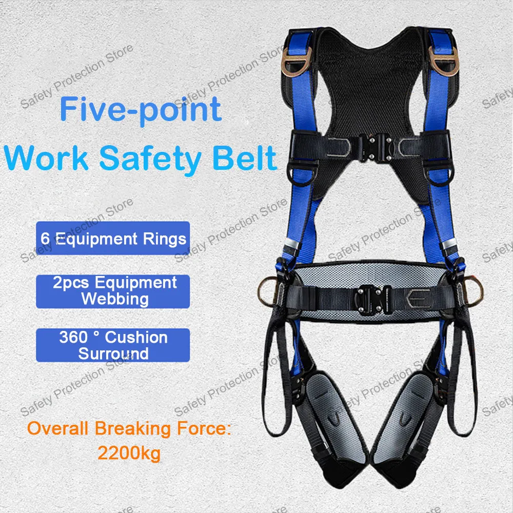 

Five Point High-altitude Work Safety Harness Full Body Safety Belt Outdoor Climbing Training Construction Protection Equipment