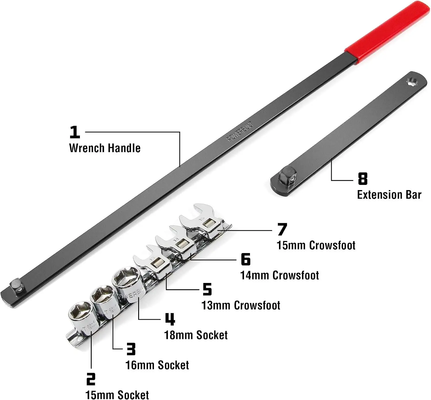 Powerbuilt Serpentine Belt Tool Set, Remove and Install Car Vehicle Serpentine Belts, for Spring-Loaded - 648451