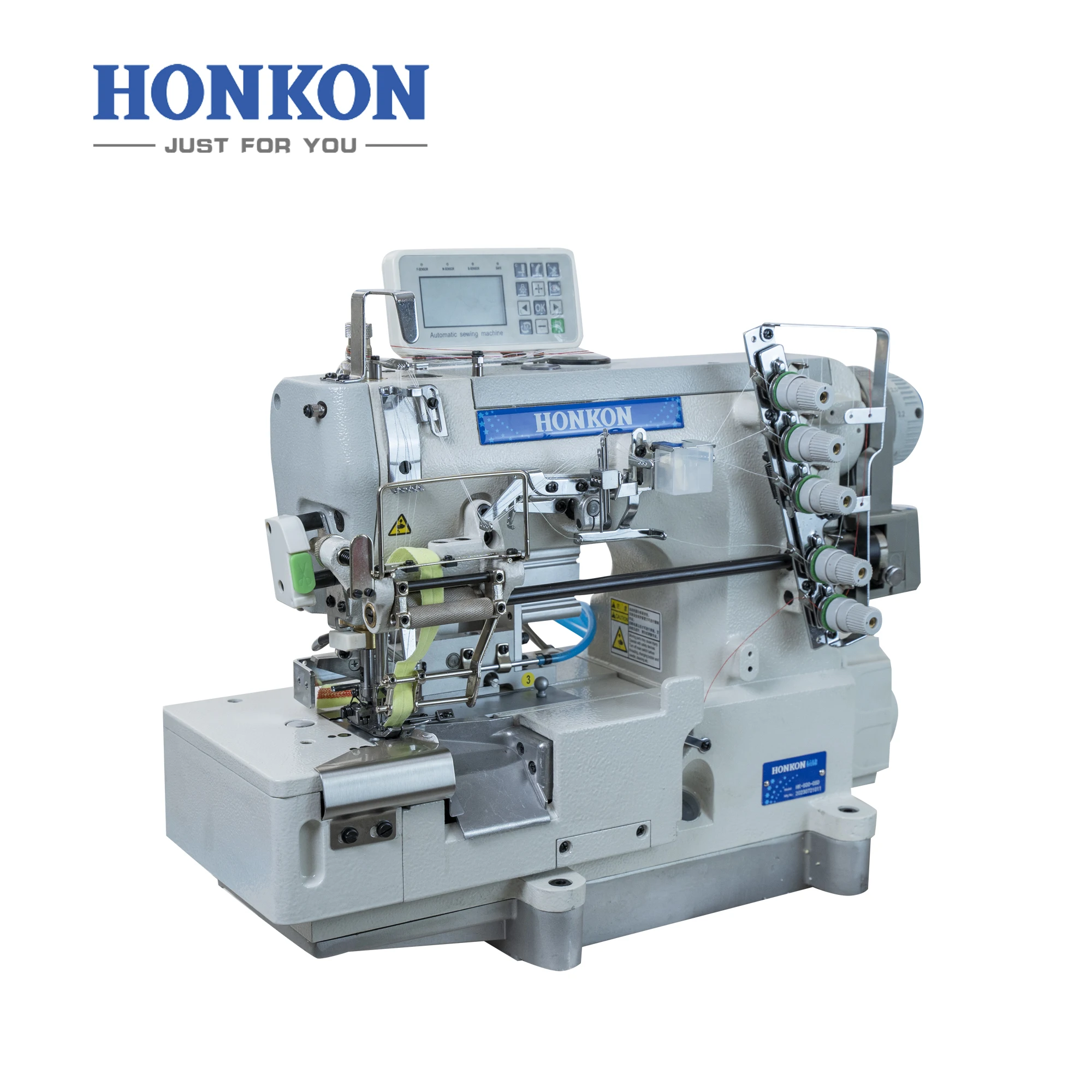 Fully Automatic Computer Three Needle Five Thread Industrial Sewing Machine Interlock HK-500-05D