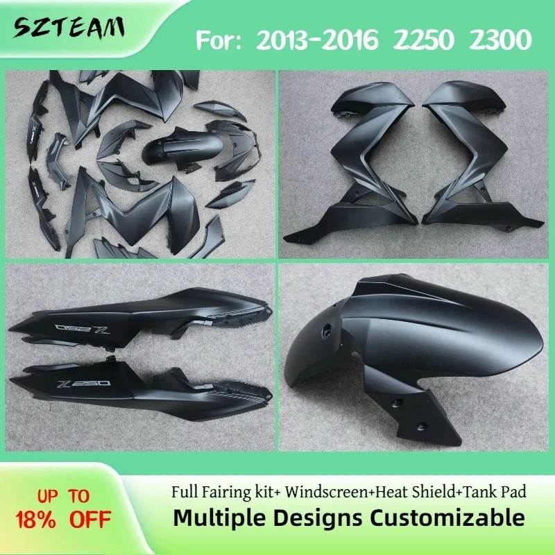 Z250 Z300 2013-2016 Full Fairing Kit for Kawasaki Z 250 300 13-16 Motorcycle Fairings Good Quality Injection Bodywork Set Pro