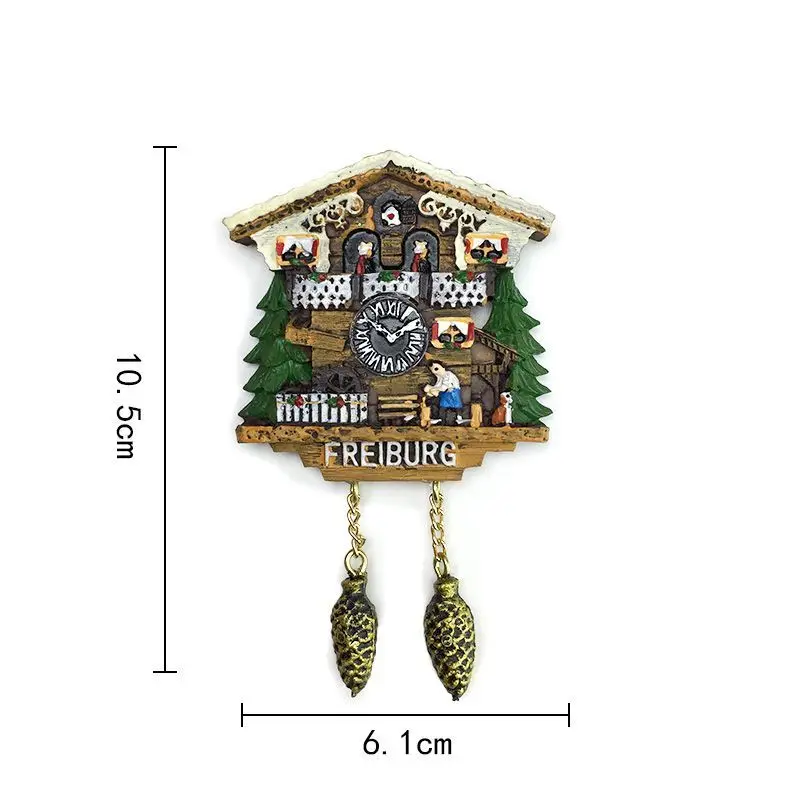 Cute 3D Resin Fridge Magnet Freiburg Germany Cuckoo Clock Magnets For Fridge Home Decor Items Fridge Magnets Imanes Refrigerador