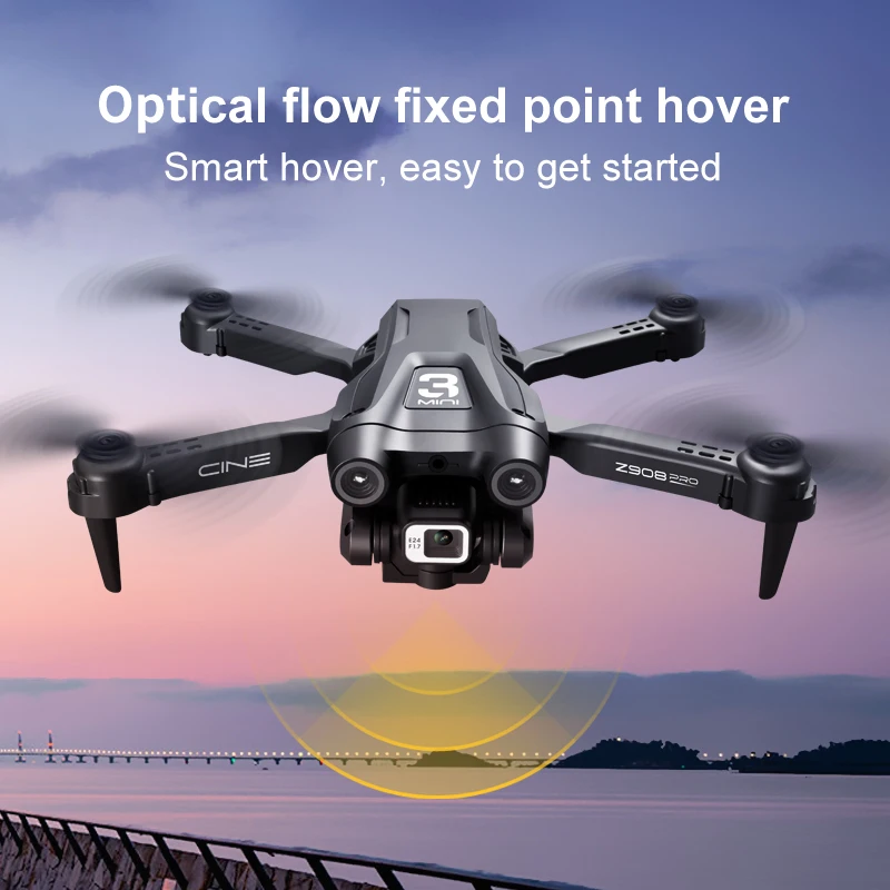 Z908 pro zangão profissional 4k hd câmera mini4 dron fluxo óptico localização de três lados obstáculo evitar quadcopter brinquedo presente