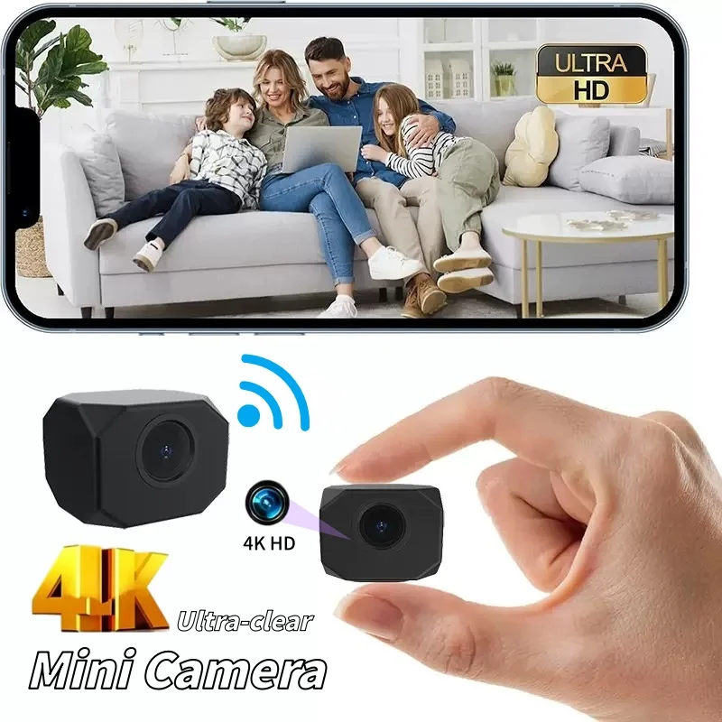 T99 Mini WiFi Security Camera, 4K HD Indoor Surveillance with App Remote View Motion Detection for Home Office Baby Pet Monitor