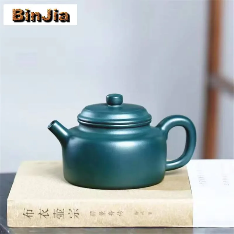 

210 мл Ретро Исин Фиолетовые Глиняные Чайники Ручной Работы Dezhong Горшок Сырой Руд Темно-Зеленый Грязевой Чайник С Фильтром Чайный Набор Цзыша Для Чайного Ремесла