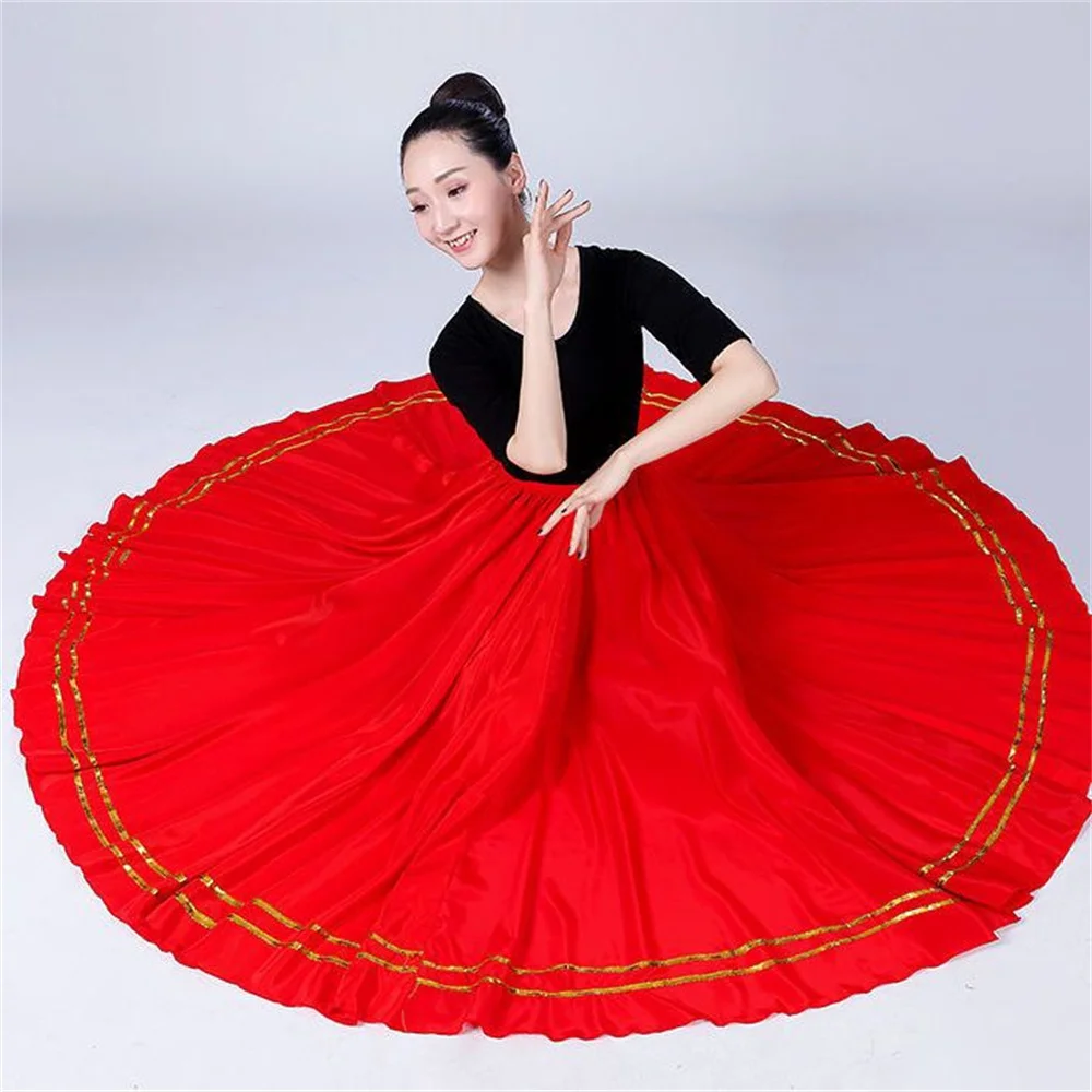 New Spanish Folklorico Dance Long Skirt 360-720 degrees Modern Dance Grand Dress Ladies' Phnom Penh Decorative Dance Skirt