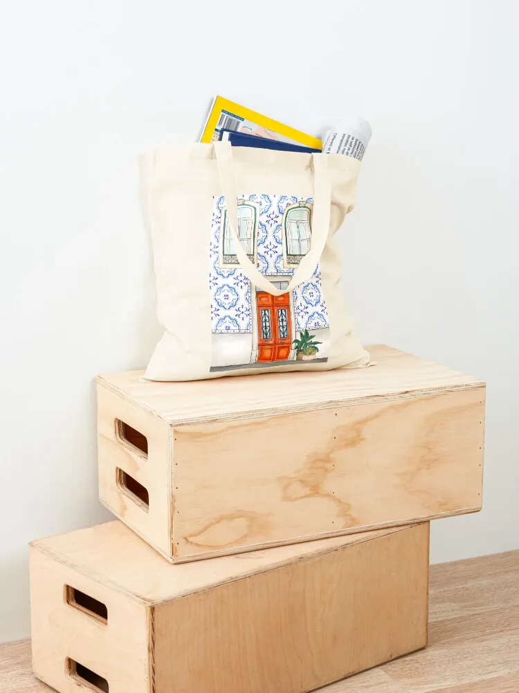 House in Lisbon Tote Bag حقائب هدايا حقيبة حمل نسائية حقيبة تسوق نسائية يد للسيدات #4