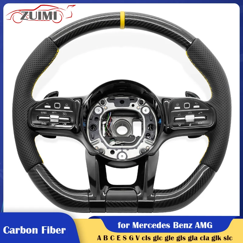 

Carbon Fiber Car Steering Wheel for Mercedes Benz A C E CL GL C E CLS CLA A GLB GLA GLC W166 W205 W213 W447 C63s C450 e53 E300d