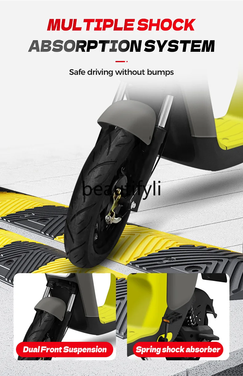 Two-Wheel Electric Vehicle Electric Bicycle Lightweight Double Battery Car High Carbon Steel