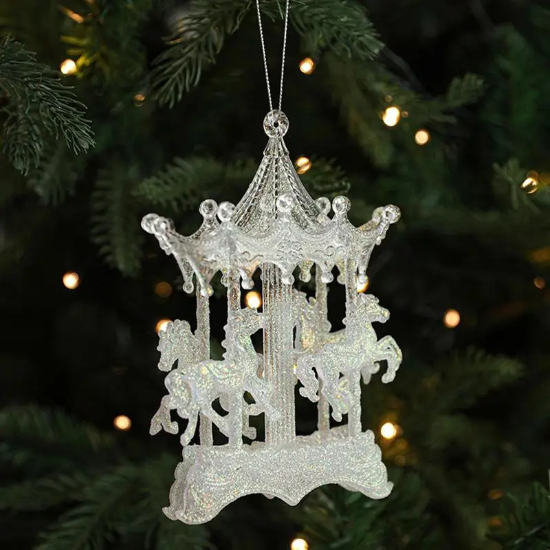 Wonderland Parties Decorations Glitter White Decorations Christmas Tree Pendant Winter Parties Decorations Indoors And Outdoors