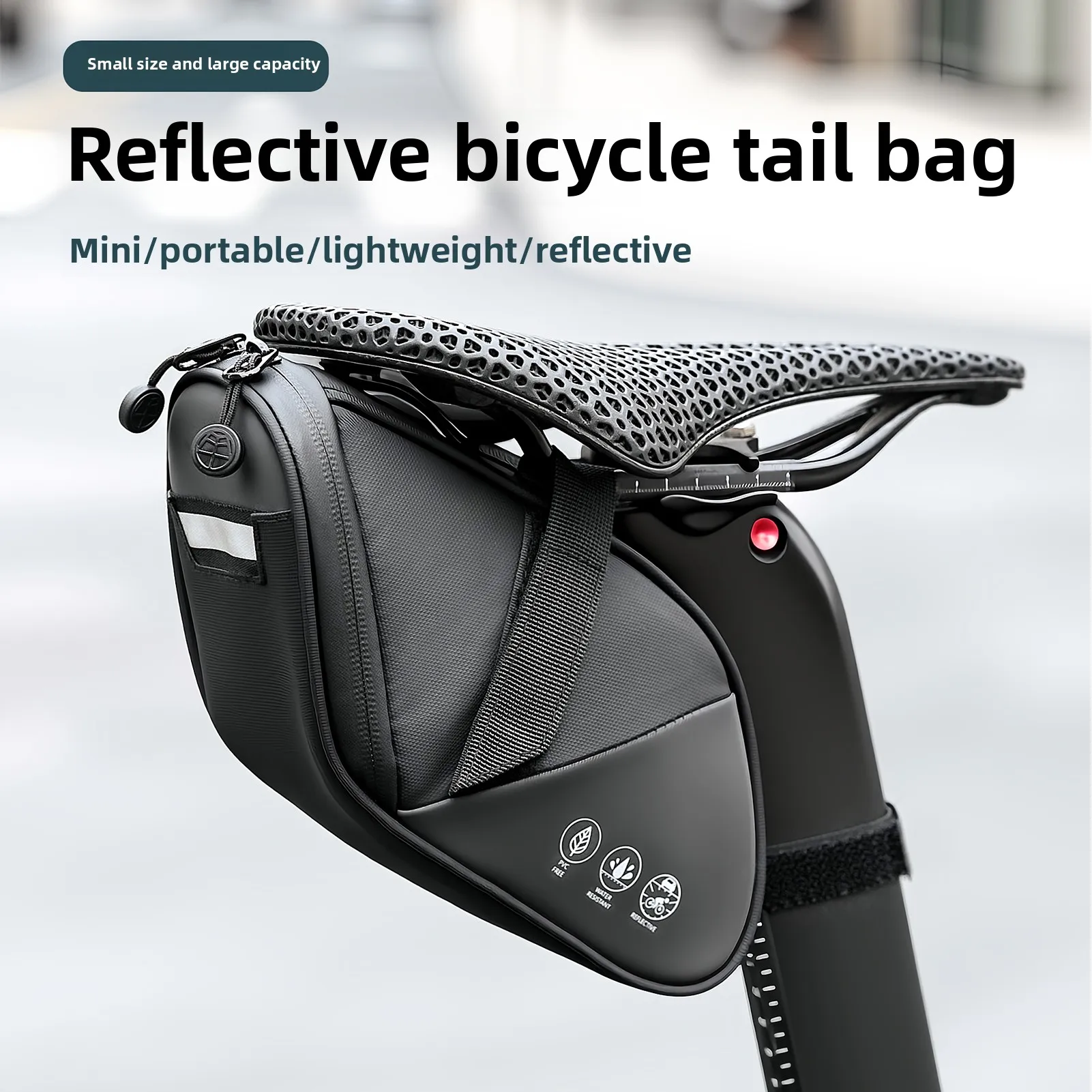 Fahrrad-Satteltasche, wasserdicht, für Fahrrad, hinten unter dem Sitz, Aufbewahrungstasche, Wasserflaschentasche, Fahrradtasche für MTB, Mountainbike, Rennrad, 1,5 l