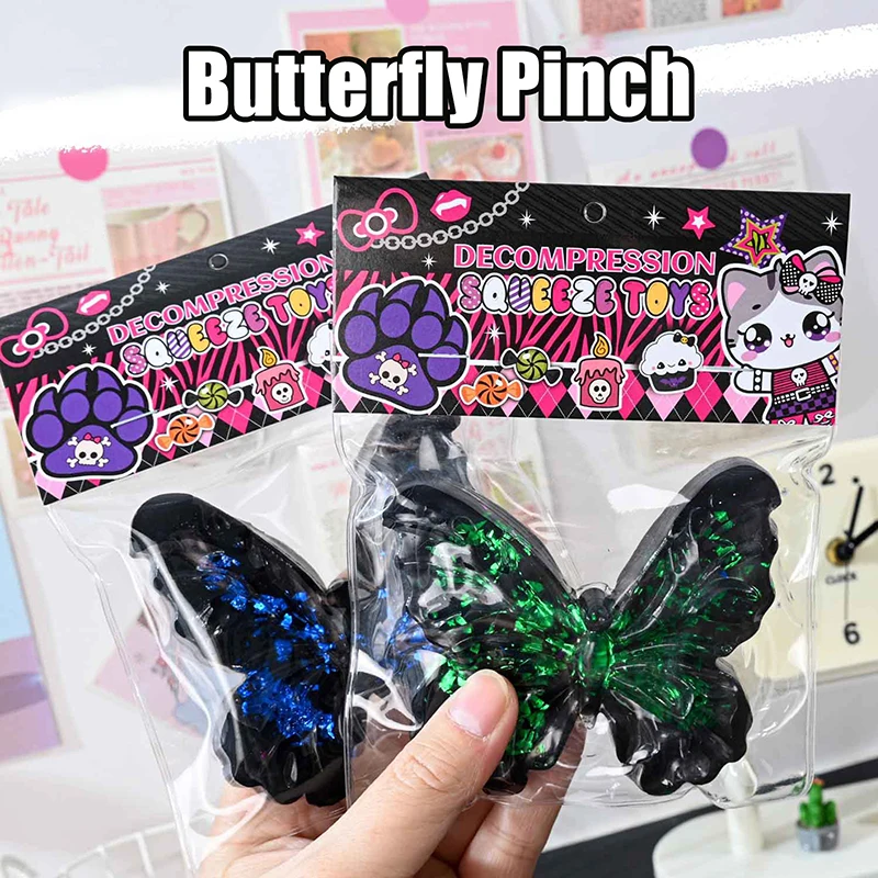 1PC Squishy Butterfly Small Cute Animal Antistress Decompressions Vent Squeeze Props  Simulation Butterfly Toy Kids Gift