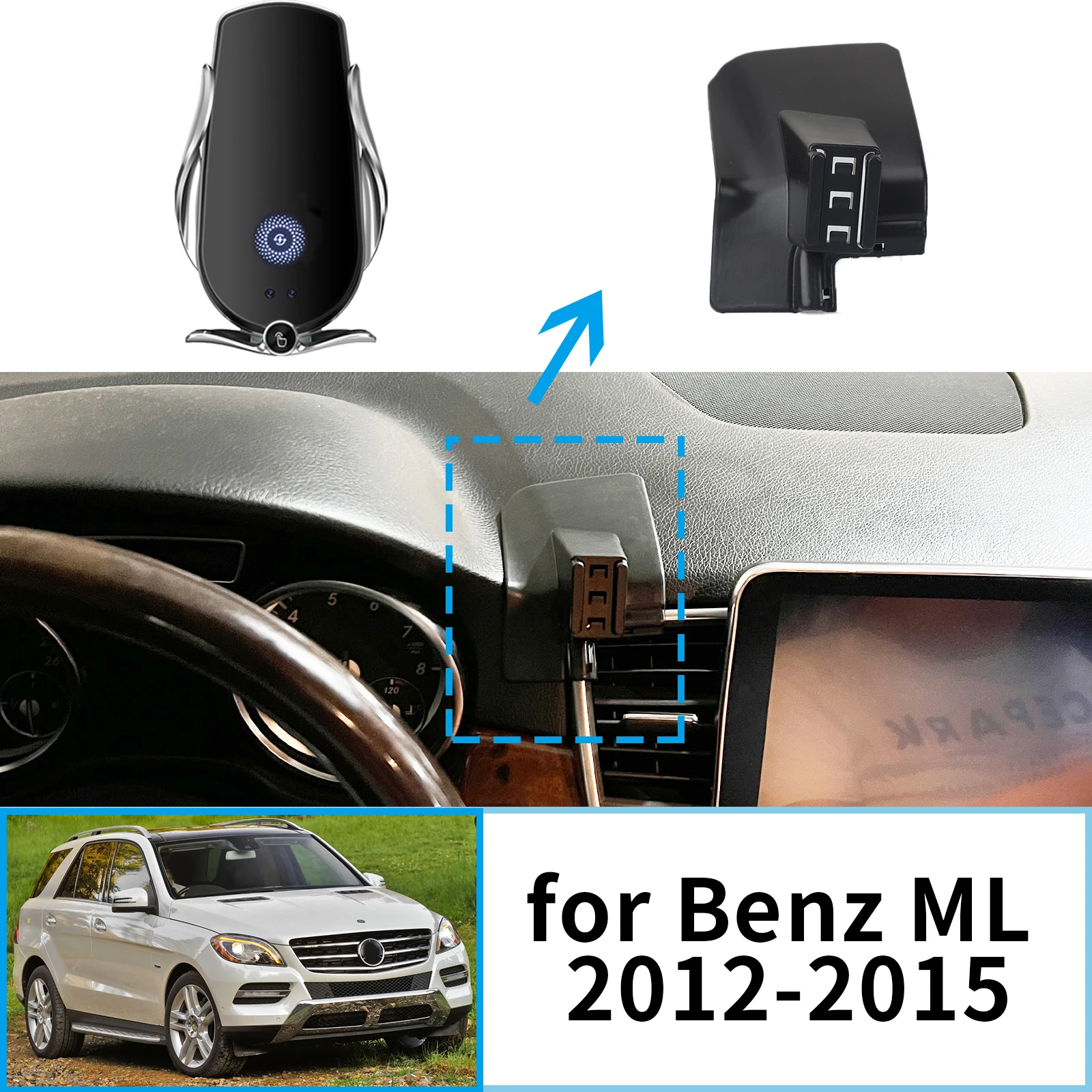 

Car Mobile Phone Holder for Mercedes Benz ML W164 ML 350 2012~2015 360 GPS Bracket Navigation Stand Auto Accessories