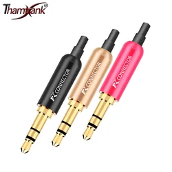 10pcs 3.5mm Plug Male+Tail RCA Plug Audio Jack 3 Poles Gold Plated Earphone Adapter for DIY Stereo Headset/Earphone