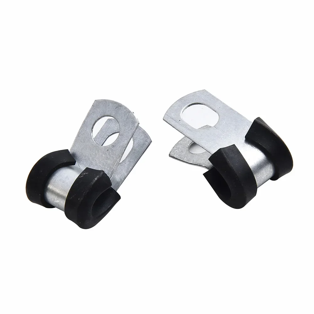 12PCS Brake Pipe Clips Rubber Lined P Clips 3/16\