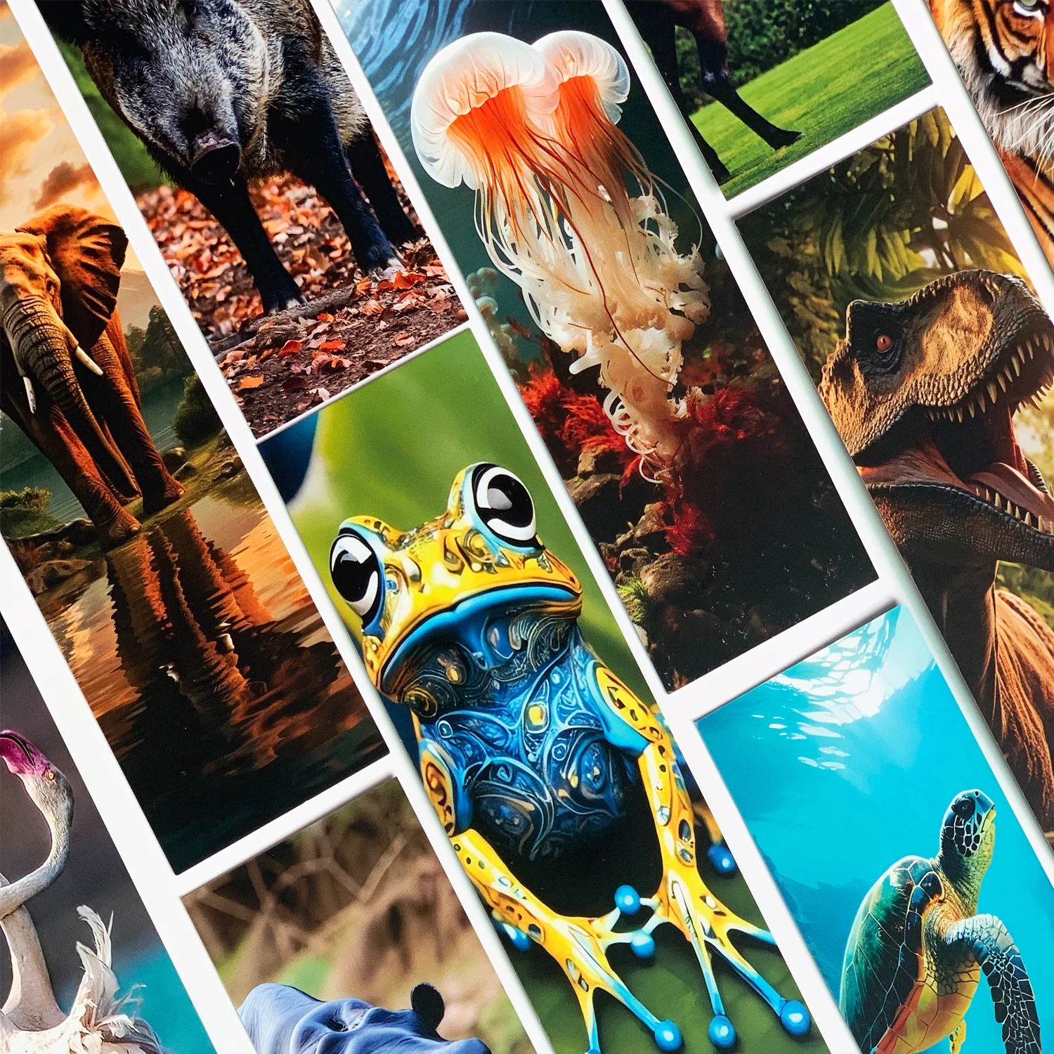 20/60pcs Wild Animal Bookmarks Decorative Reading Page Tags Book Tagging Cards Student Supplies Gift Message Cards
