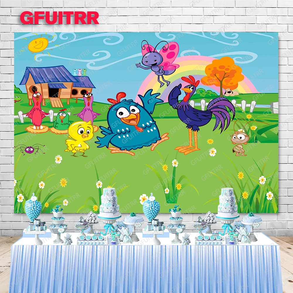 Galinha Pintadinha tลo dla dzieci fotografia imprezowa urodzinowa dekoracja tลa Baby Shower Studio fotograficzne rekwizyty do fotobudki