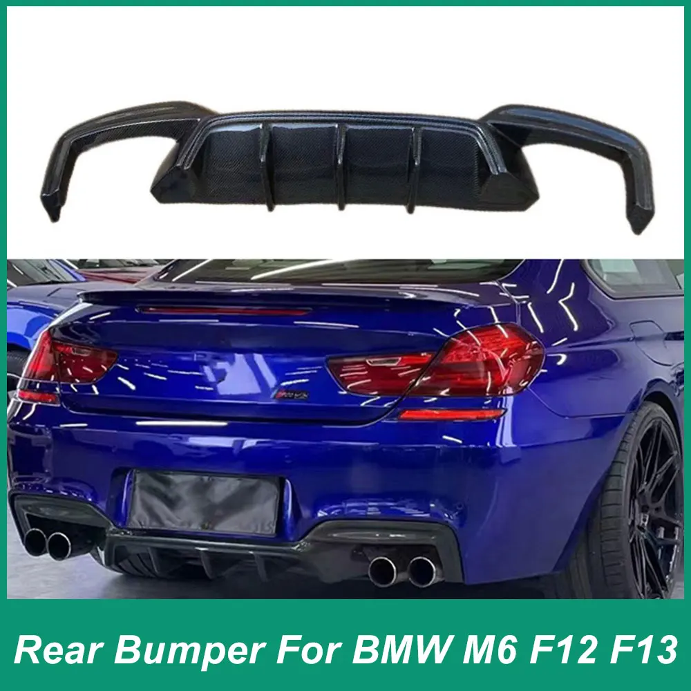 For BMW F06 F12 F13 640i 650i M Sport Tech M6 2012-2016 Rear Bumper Diffuser Iip Chin Spoiler Splitter Body Kit Carbon Fiber FRP