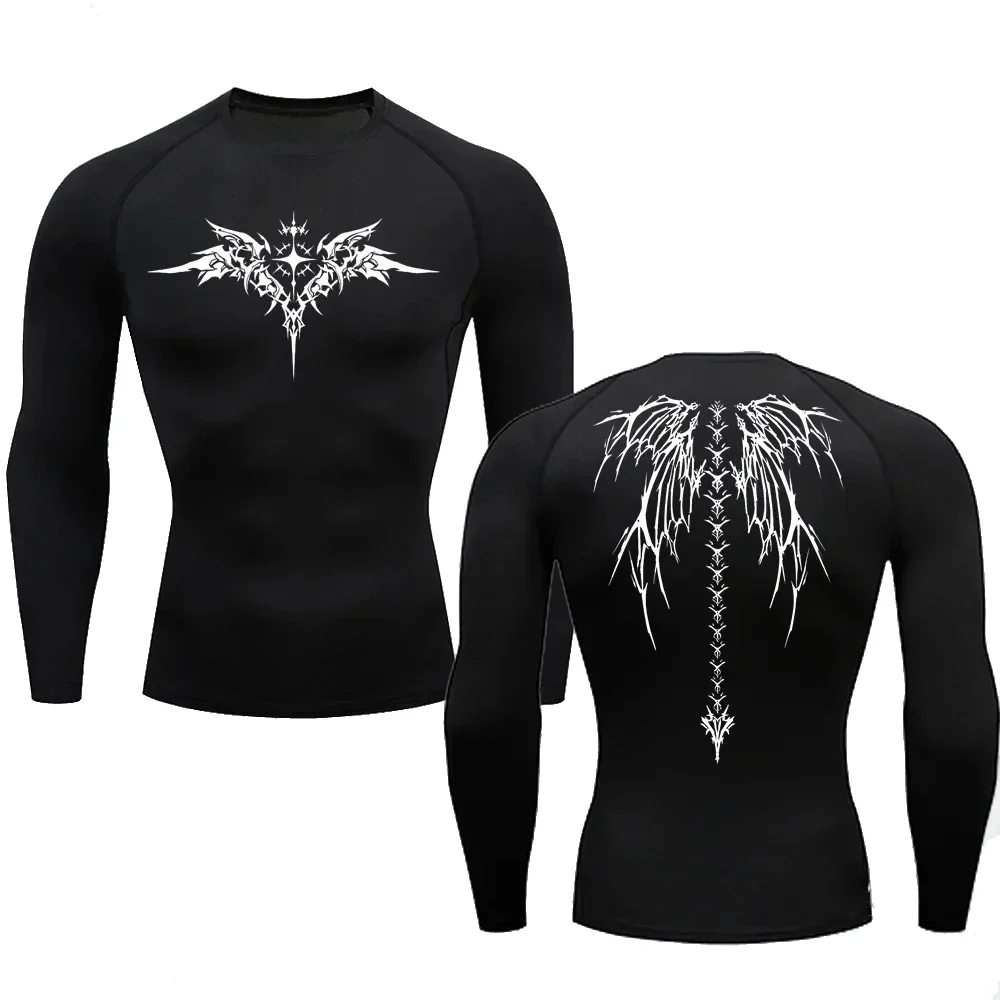 Y2K Kompressionsshirt Herren Fitness Gym Skelett Sport Lauf T-Shirt Rashgard Tops T-Shirt Quick Dry Langarm T-Shirt für Herren