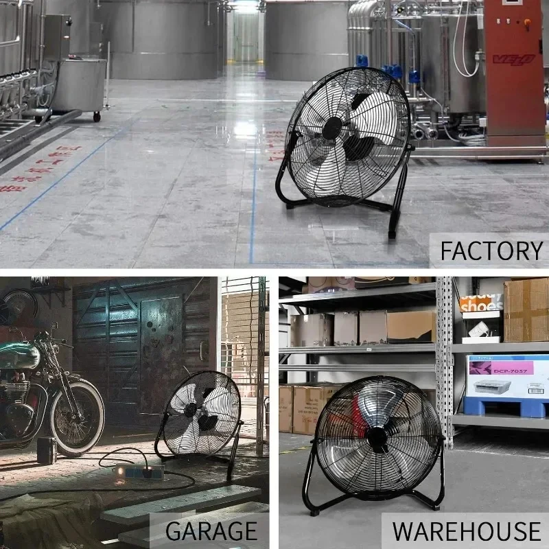 Apparecchi di raffreddamento della ventola da pavimento industriale in metallo resistente ad alta velocità Deluxe semplice