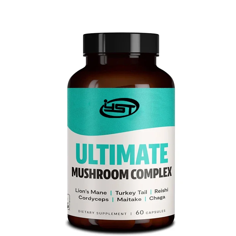 Ultimate Mushroom Complex - Lion Mane, Ganoderma, Cordyceps, Turkey Tail - Used for Immunity, Energy, Memory, and Focus