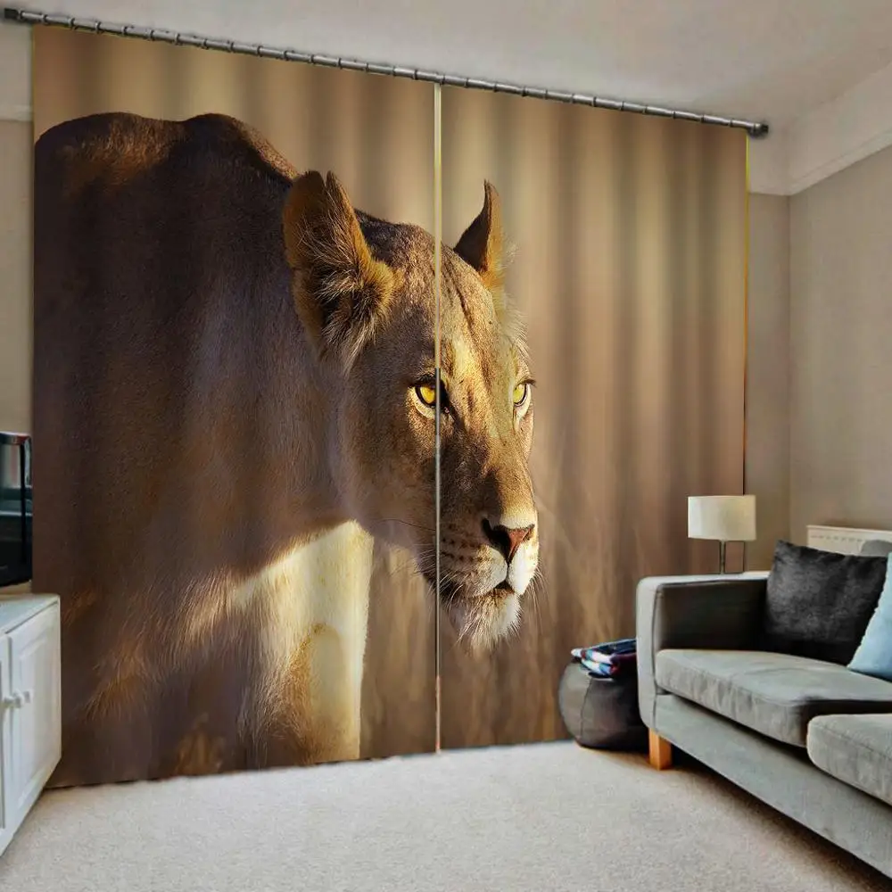 animal curtains European 3D Curtains angel design Curtains For Living Room Bedroom blackout curtain