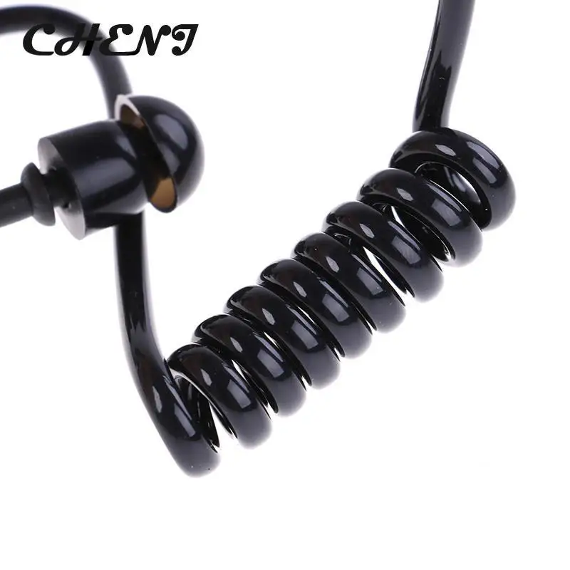 Black Replacement Coil Acoustic Air Tube Earplug For Radio Earpiece Headset