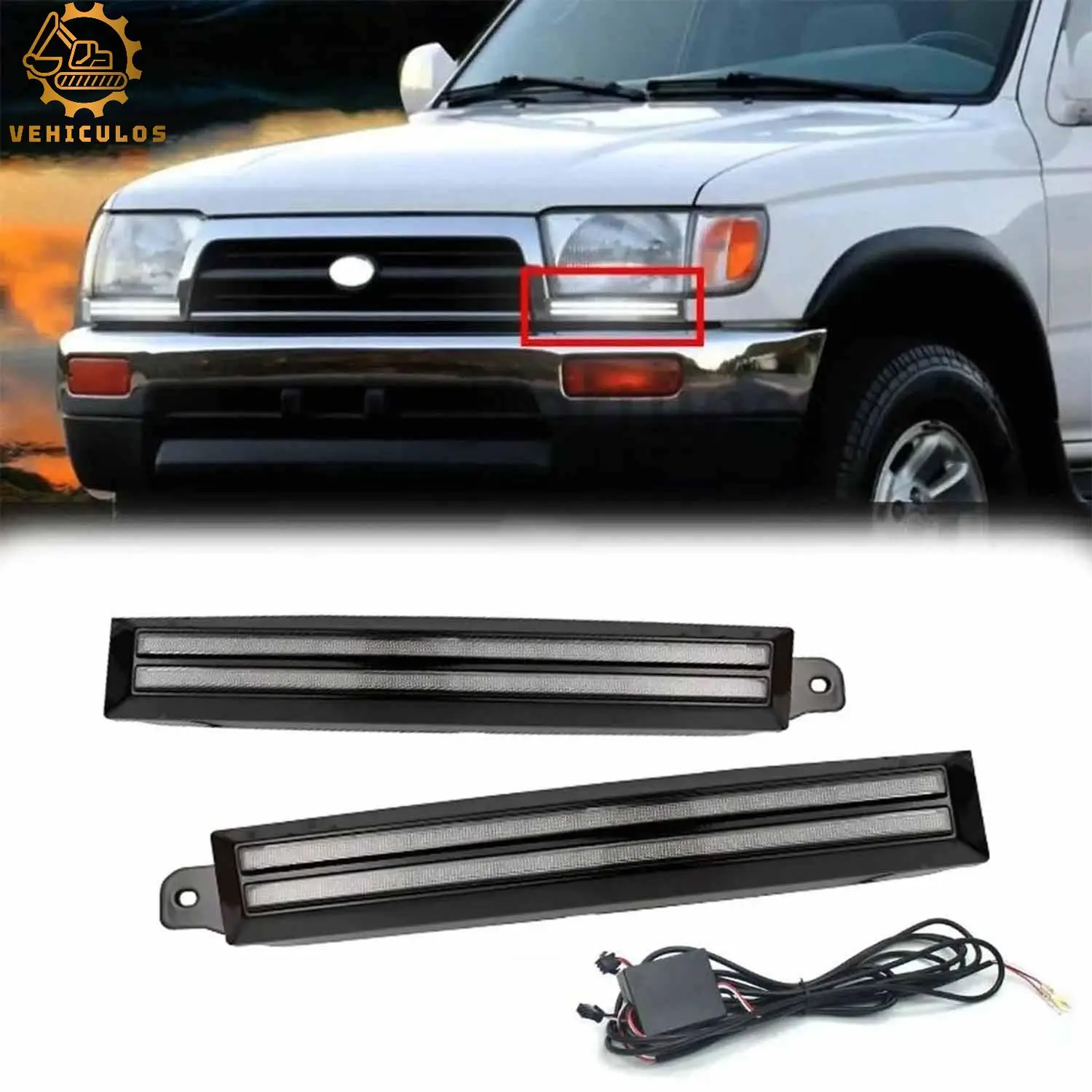 

1Pair Front Headlight LED Daytime Running Light DRL For Toyota 4Runner 1996-2002 Waterproof Dust Proof High Quality Car Parts