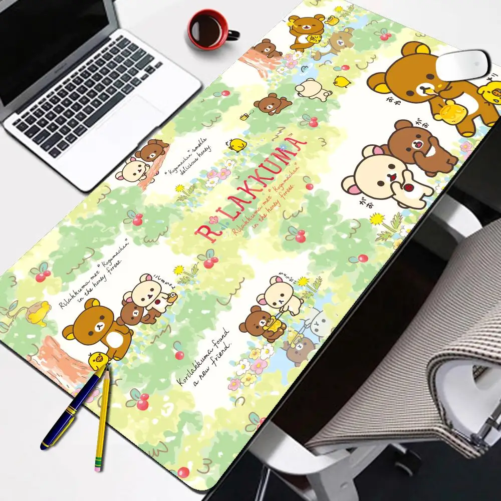 

Large Kawaii Game Rubber Mat Cute Mousepad Anime Pink Rilakkuma Office Computer Accessories Speed Non-slip Table Mat