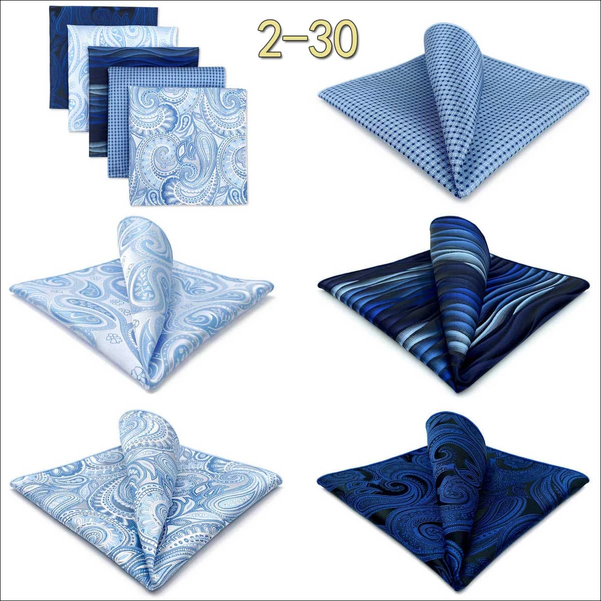 5 Pack Mens Suit Pocket Square Handkerchief Set Various Hanky Lot Classic Gentlemen Wedding Gift Accessories Large Dropshipping