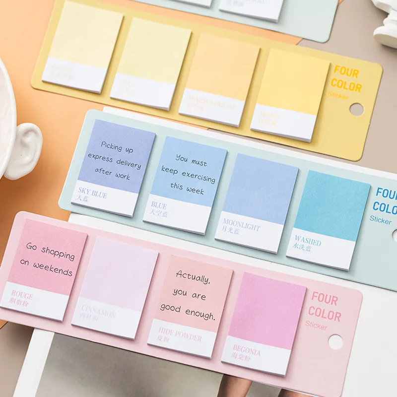

Macaron Color Card-shaped Sticky Notes, Color Index Stickers, Classified Label Stickers