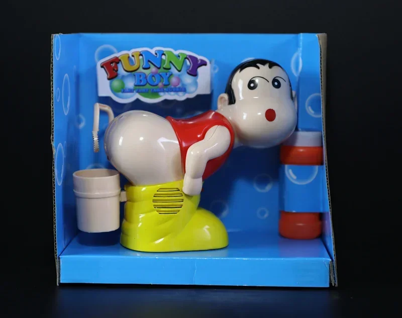 Cartoon Electric Bubble Machine Toy para crianças, brinquedo eletrônico menino, som de luz criativa, fundo soprando Bubbles Gun, presente para crianças, novo