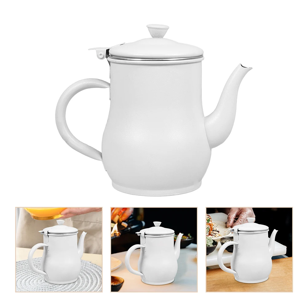 

Oil Storage Tank Fat Container Strainer Filling Cooking Kitchen Hardener Stainless Steel Grease Can for with Filter Jug