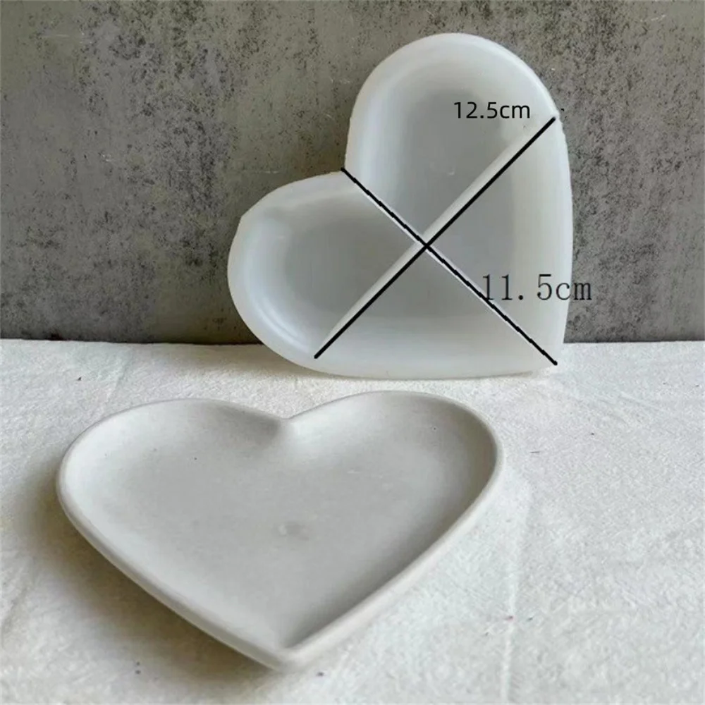 Heart Tray Silicone Mold Heart Resin Mold For Epoxy Casting Tray Bowls, Heart-Shaped Resin Mold For DIY Clay Crafts