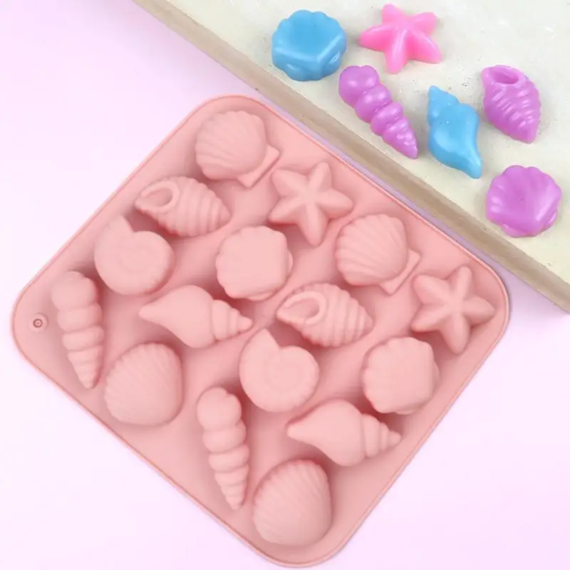 Seashell Silicone Molds, Ocean Themed Chocolate Molds,Shell,Starfish,Conch Candy Mold, Reusable For Cake Decoration,Party Treat