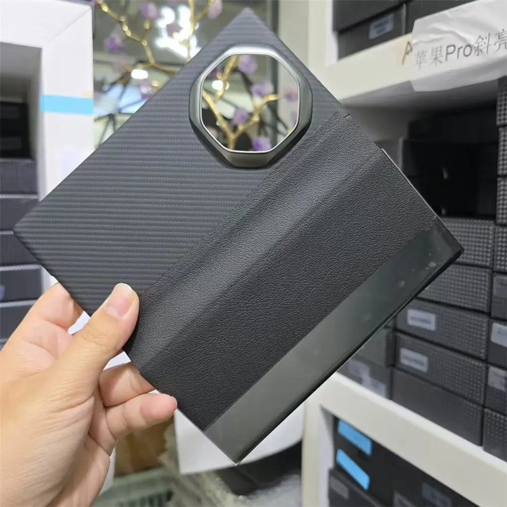 Магнитный чехол из настоящего арамидного углеродного волокна для Huawei Mate XT Magsafe с петлей, полное покрытие