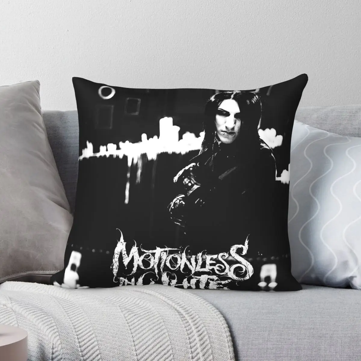 Chris Motionless In White Square Pillowcase Polyester Linen Velvet Pattern Zip Decor Throw Pillow Case Sofa Cushion Cover