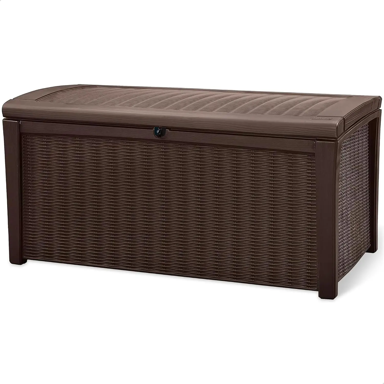 110 Gallon Large Outdoor Storage Box Waterproof UV Resistant Resin Deck Box With Lockable Latch Cushion Container For Patio Furniture Garden Tools Pool Supplies Backyard Porch, Brown