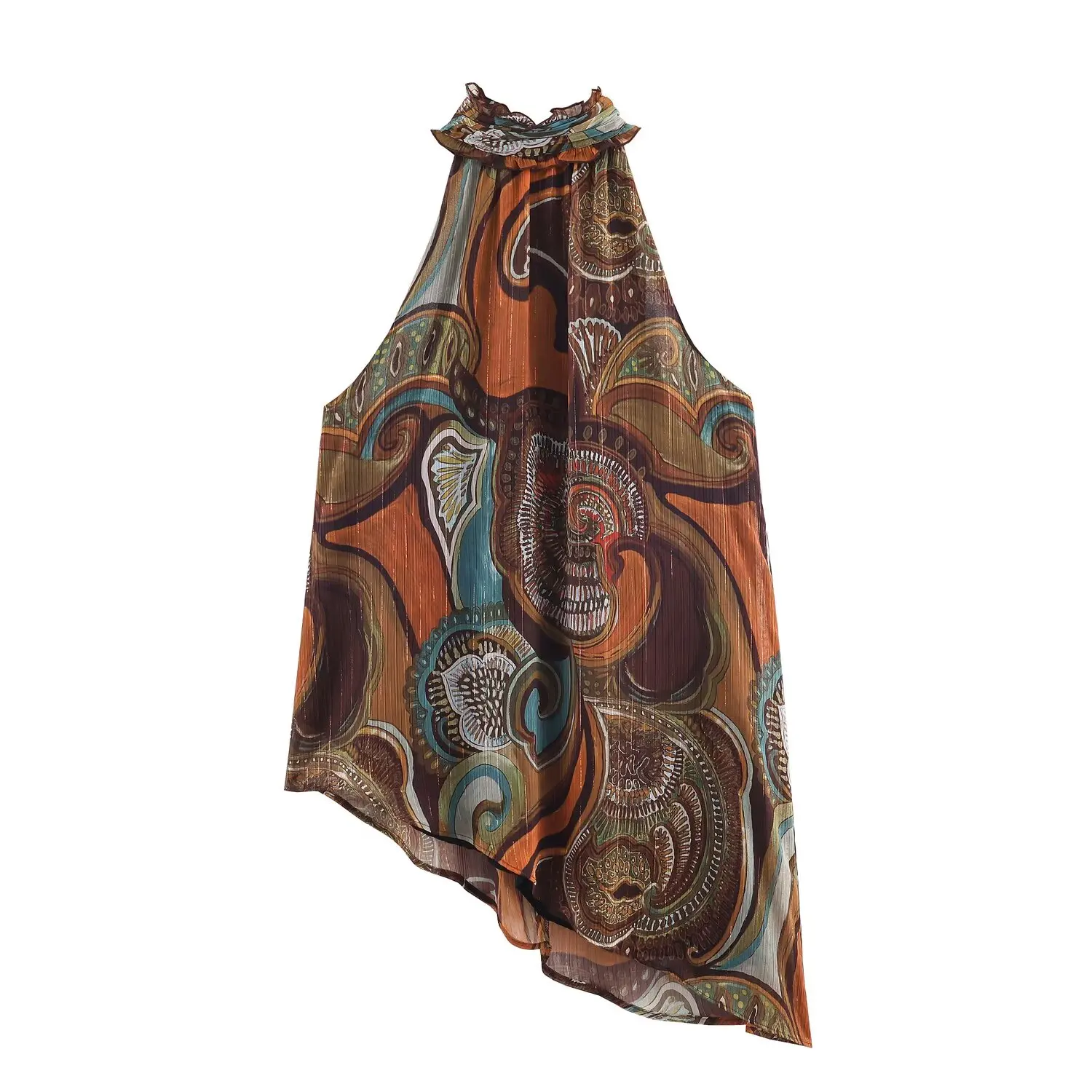 Faionable مطبوعة المعادن Tead غير المتماثلة تي شيرت المرأة ZR Sle جديد وصول الخريف الشتاء الجلد ودية تنفس #5