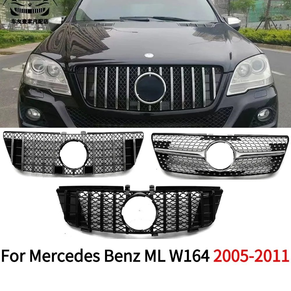 

Спортивная передняя решетка радиатора для Mercedes-Benz ML-Class W164 2005-2011 ML320 ML300 ML400 ML500, комплект для тюнинга из АБС-пластика